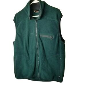 Solstice Polartec Fleece Vest Mens‎ L Green Full Zip Pockets Sleeveless Outdoors